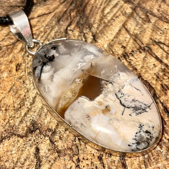 Honey Dendritic Opal Pendant - Picture 11 of 14